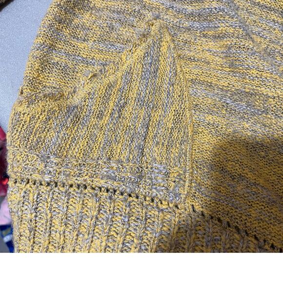 FREE PEOPLE In My Pocket Slub Knit Marled Sweater S Yellow Gray‎ Boxy Fit-Cozy - Picture 5 of 11
